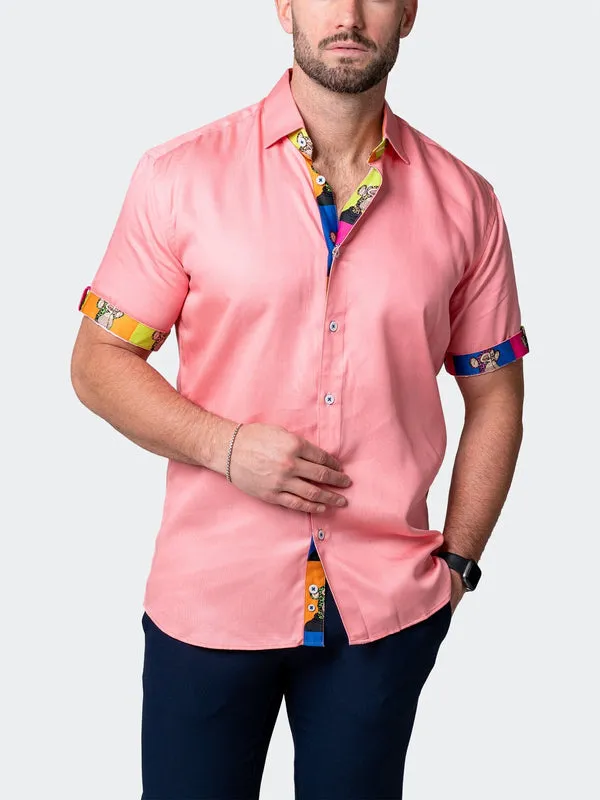 Maceoo Stretch Short-Sleeve Shirt | Galileo Pazole Pink