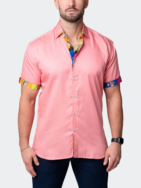 Maceoo Stretch Short-Sleeve Shirt | Galileo Pazole Pink