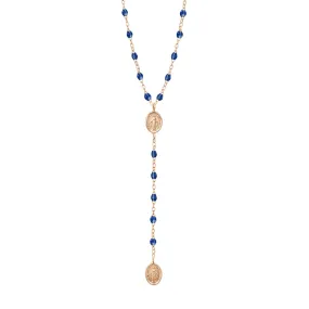 Madone Charm Classic Gigi Lapis rosary, Rose Gold, 16.5"