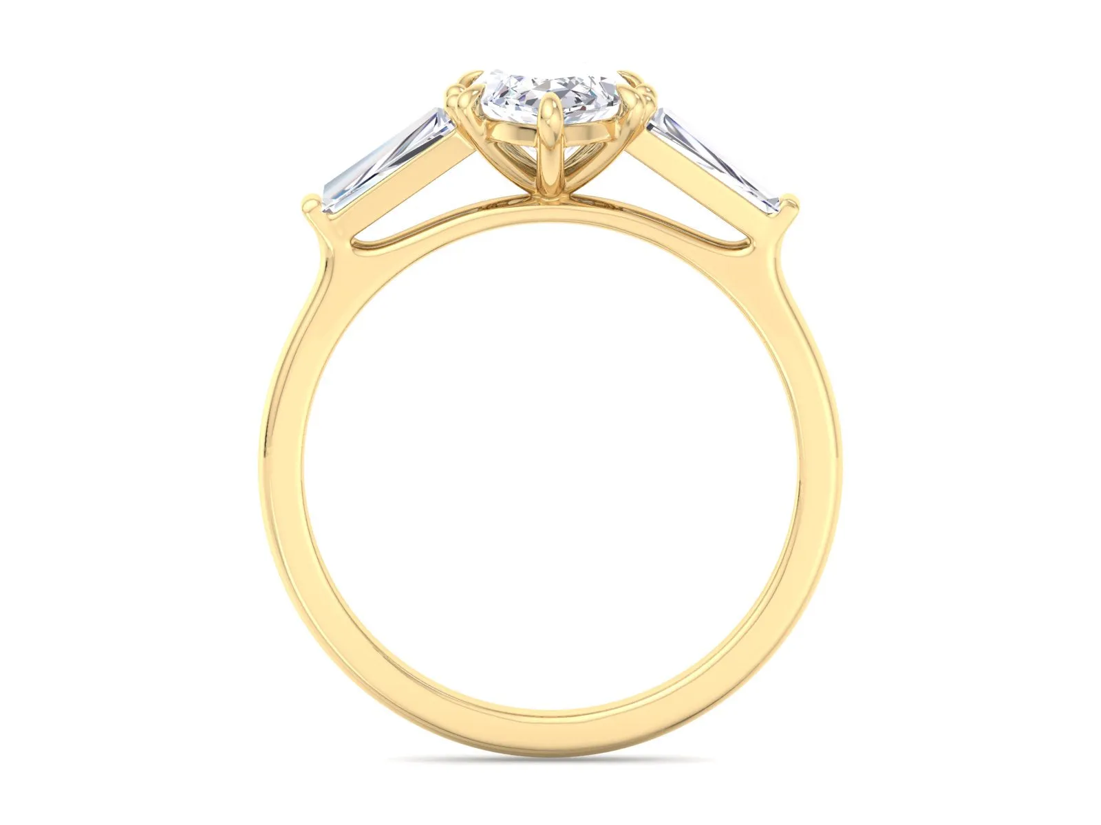 Marquise Three Stone Moissanite Engagement Ring