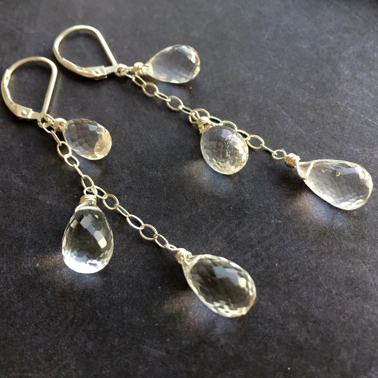 Melting Ice Teardrop Dangle Earrings, Metal options