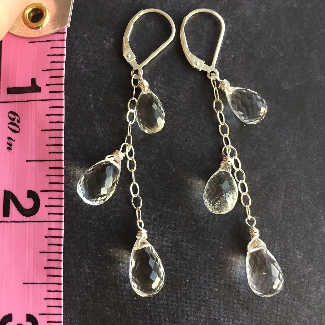 Melting Ice Teardrop Dangle Earrings, Metal options