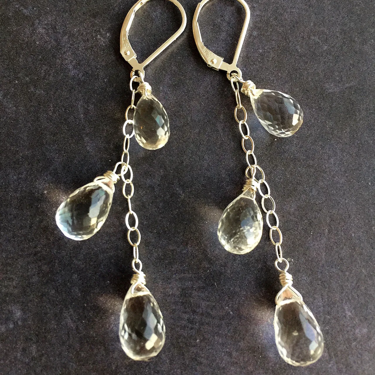 Melting Ice Teardrop Dangle Earrings, Metal options