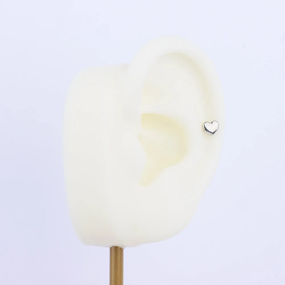 Modern puff Heart Stud