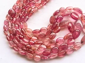 Natural Pink Tourmaline Smooth Tumble or Nuggets Shape Beads | 16 Inch