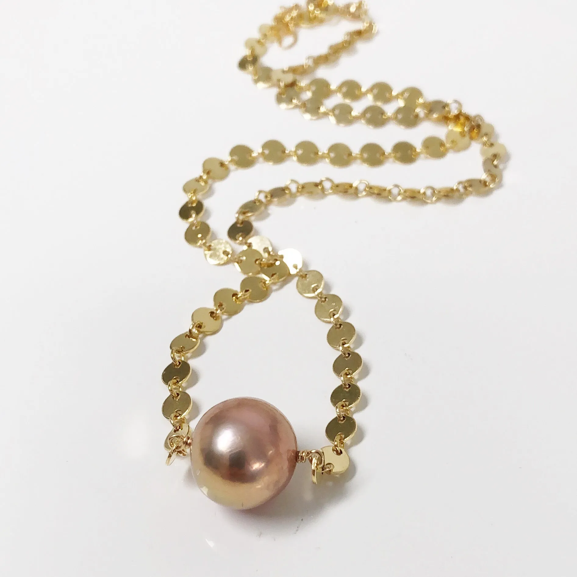 Necklace FAE - pink Edison pearl (N328)