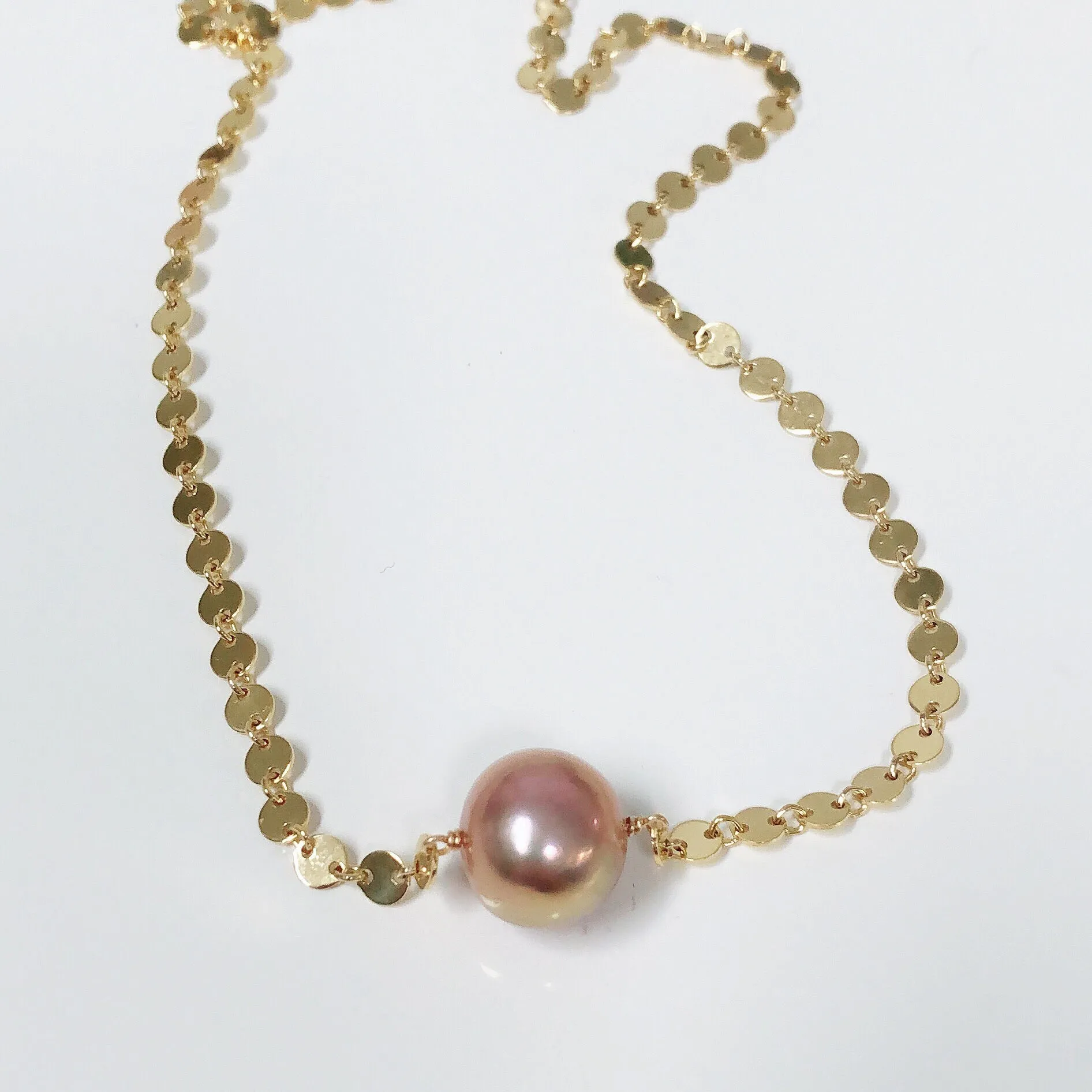 Necklace FAE - pink Edison pearl (N328)