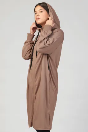 Oversized Tan Hoodie Dress