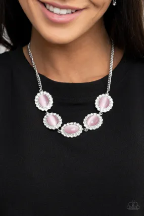 Paparazzi A DIVA-ttitude Adjustment Pink Moonstone Necklace