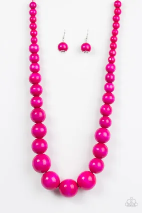 Paparazzi Effortlessly Everglades - Pink Necklace