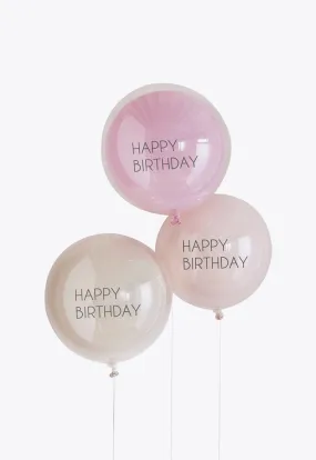 Pink Double Layered Happy Birthday Balloon Bundle