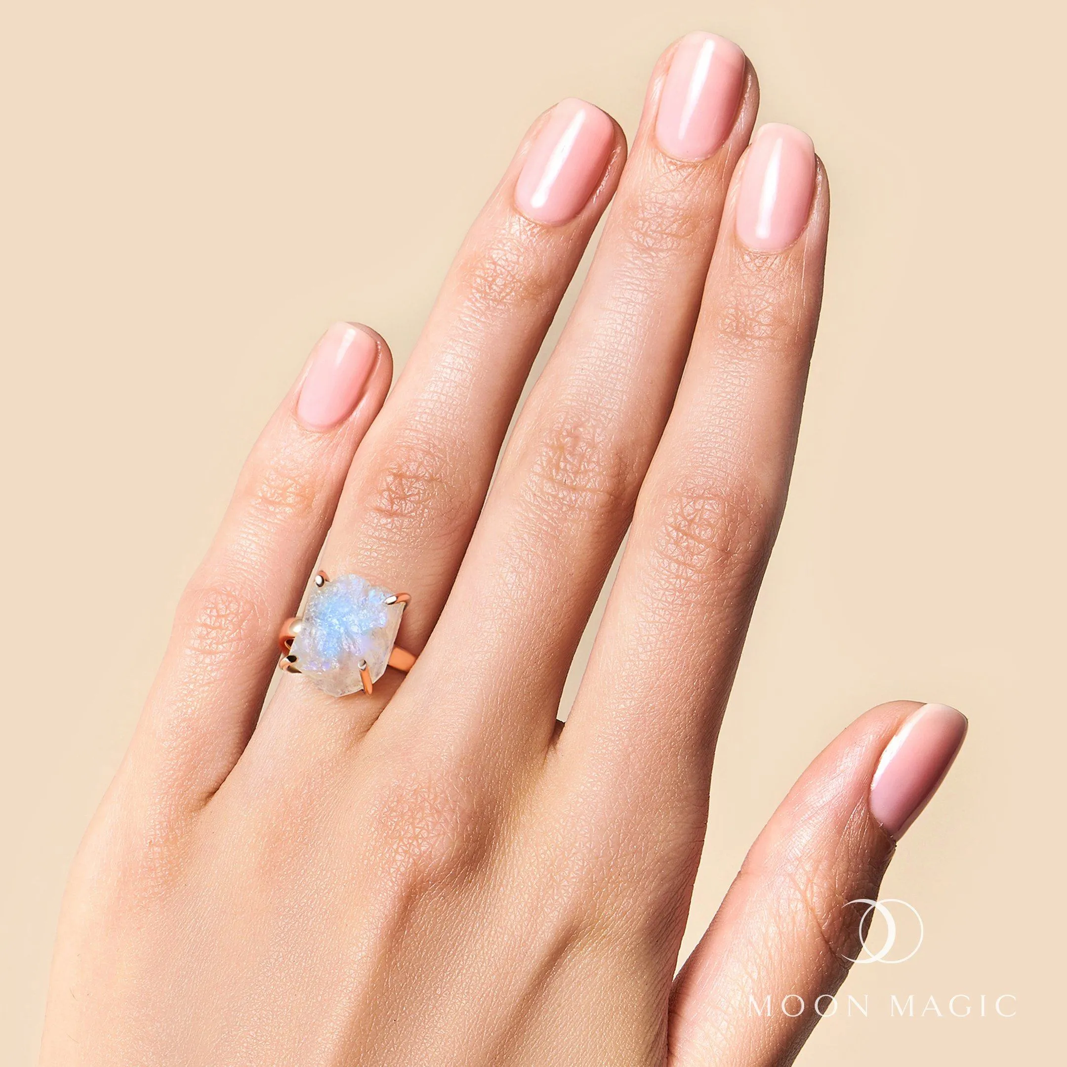 Raw Crystal Ring - Raw Crystal Moonstone