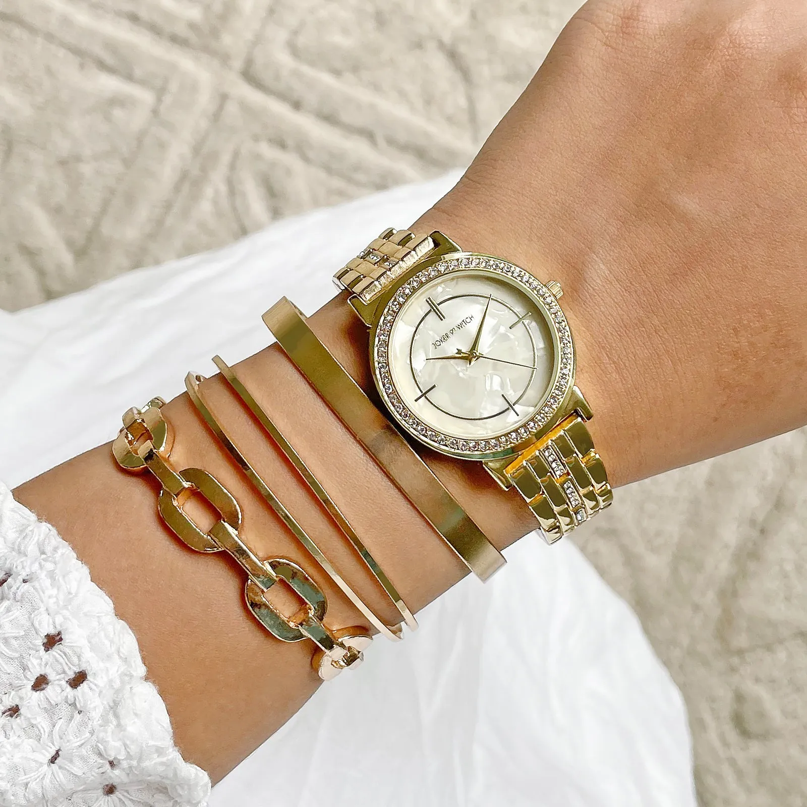 Renee Gold Watch Bracelet Stack