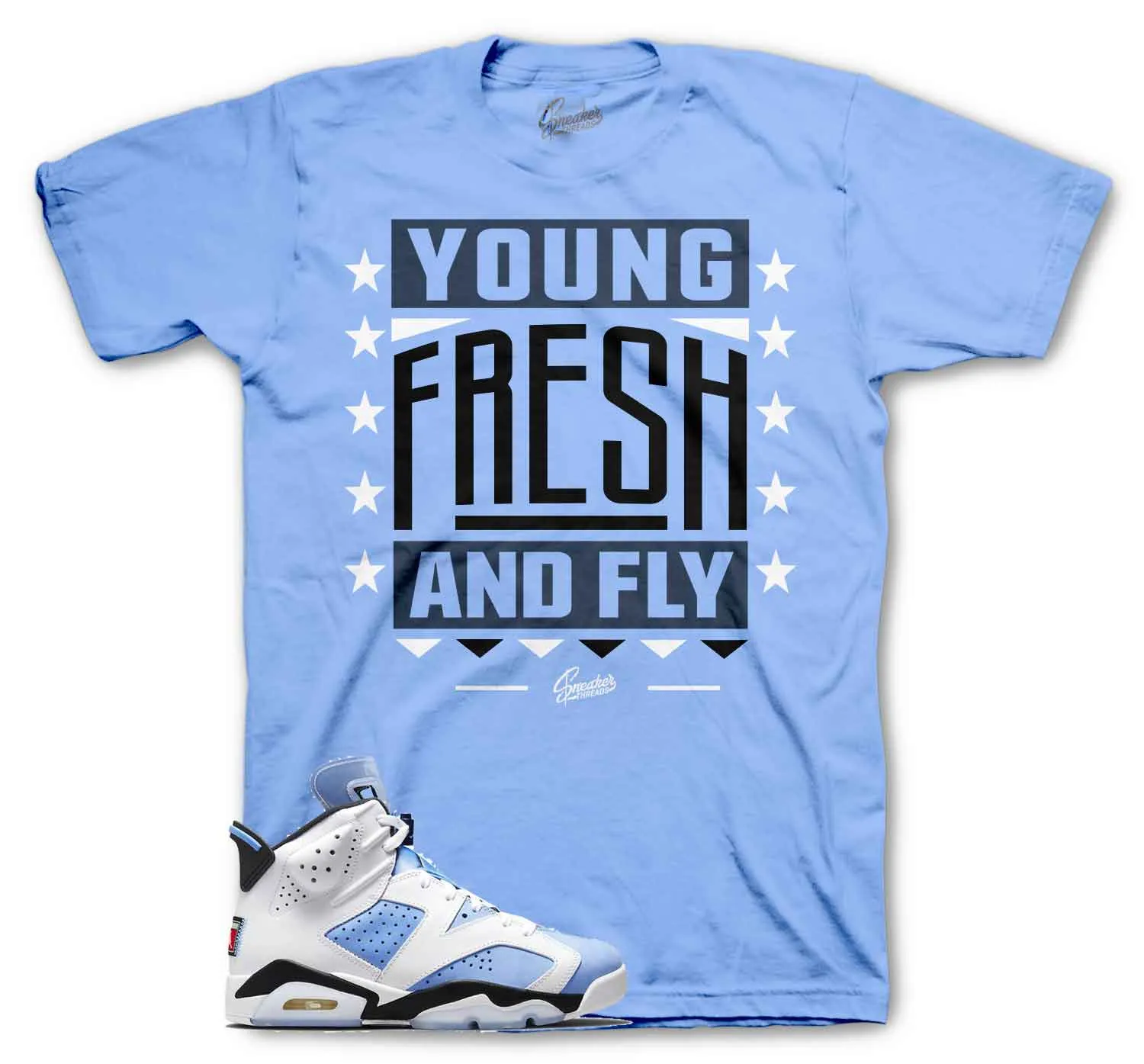 Retro 6 University Blue Shirt - Young Fresh - Blue