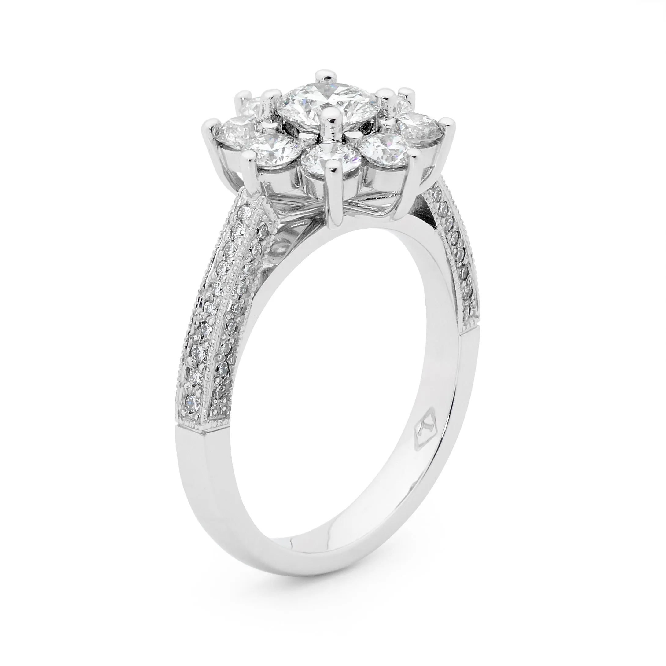 Round brilliant cut diamond ring