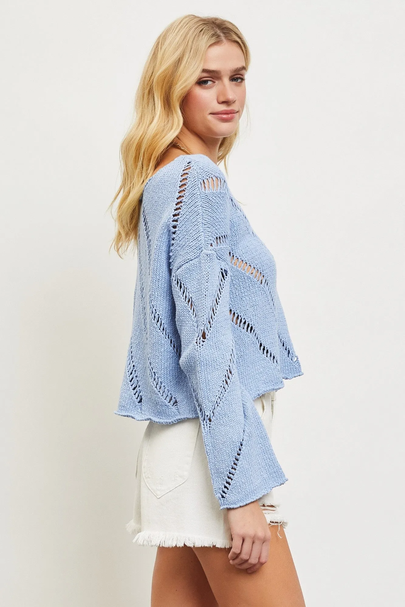 Set The Trend Sweater Periwinkle