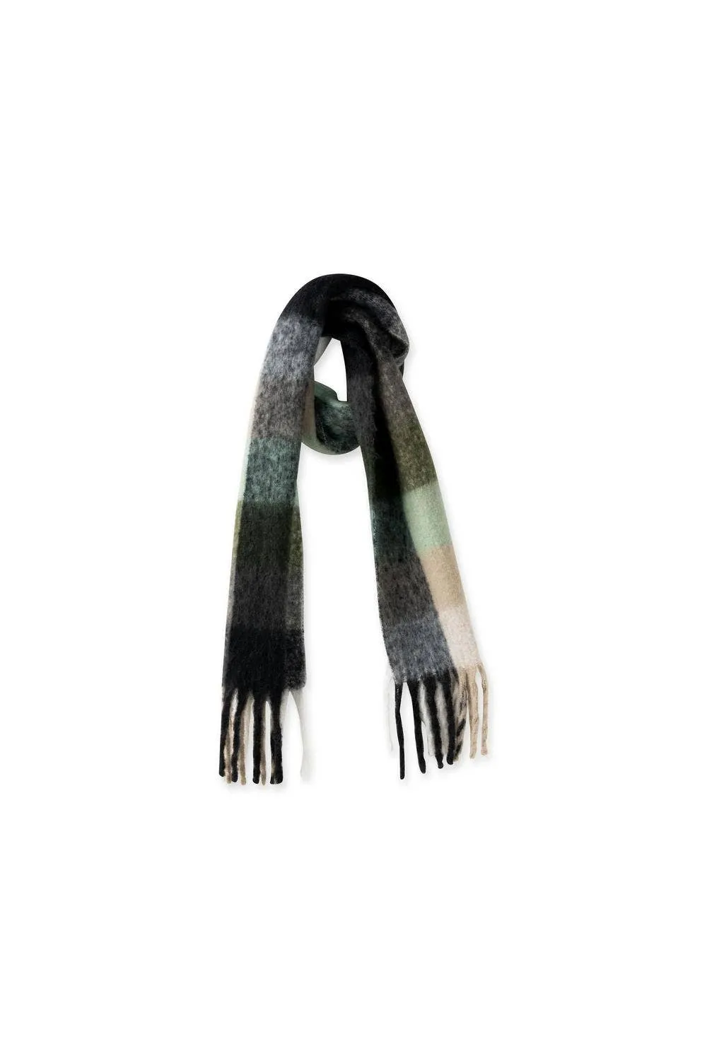 SEVERN FRINGED SCARF - Green