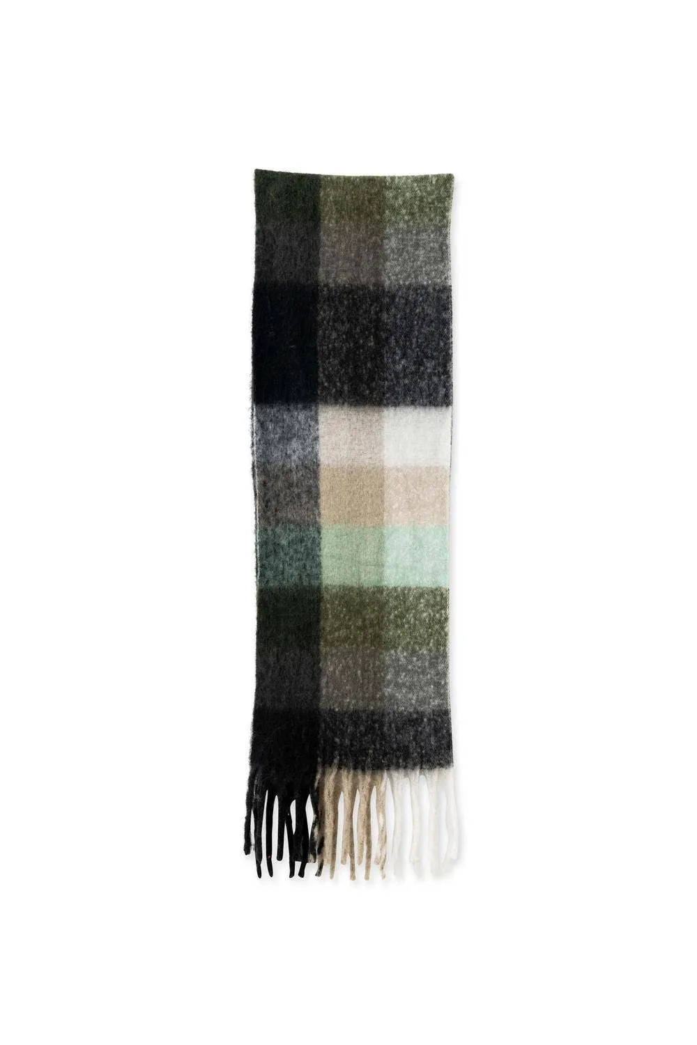 SEVERN FRINGED SCARF - Green