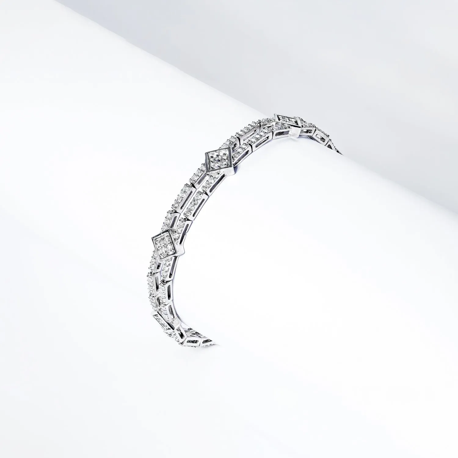 Sloane 3 Carat Round Brilliant Diamond Tennis Bracelet in 14k White Gold