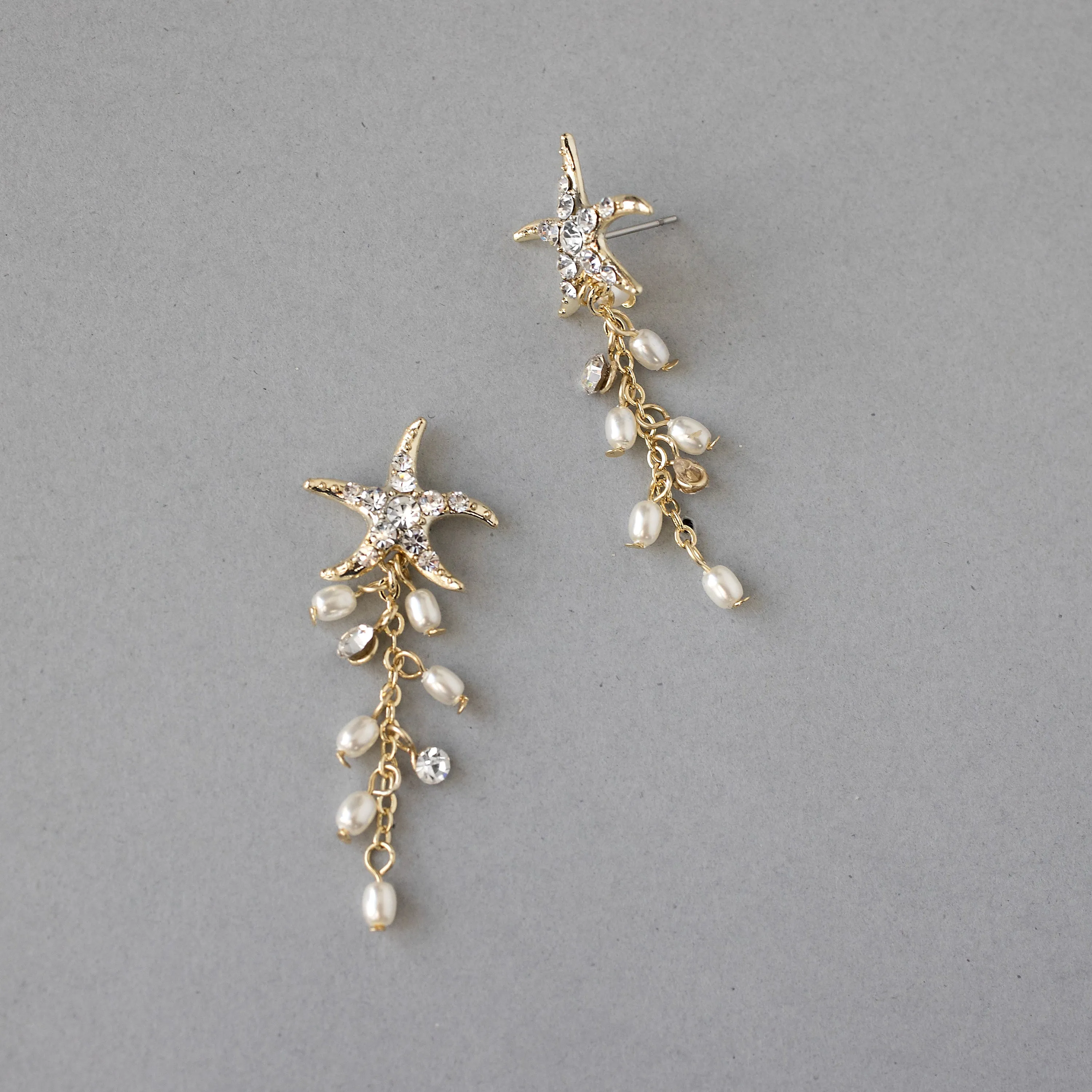 Starfish Dangle Earrings with Pearls