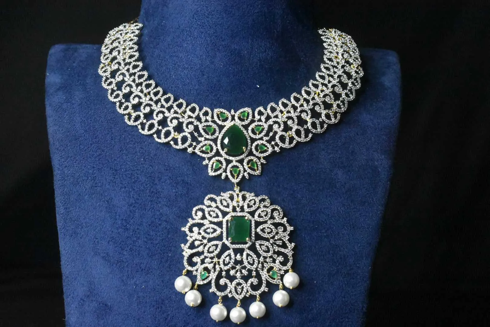 Statement American Diamond Necklace