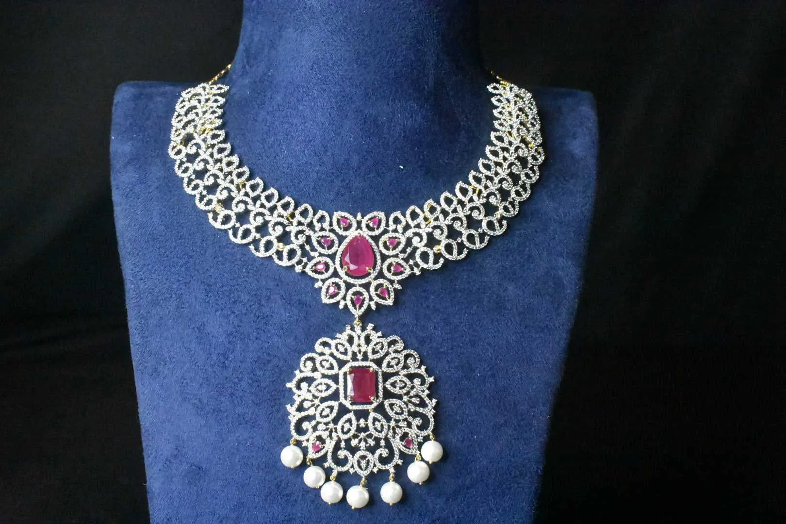 Statement American Diamond Necklace