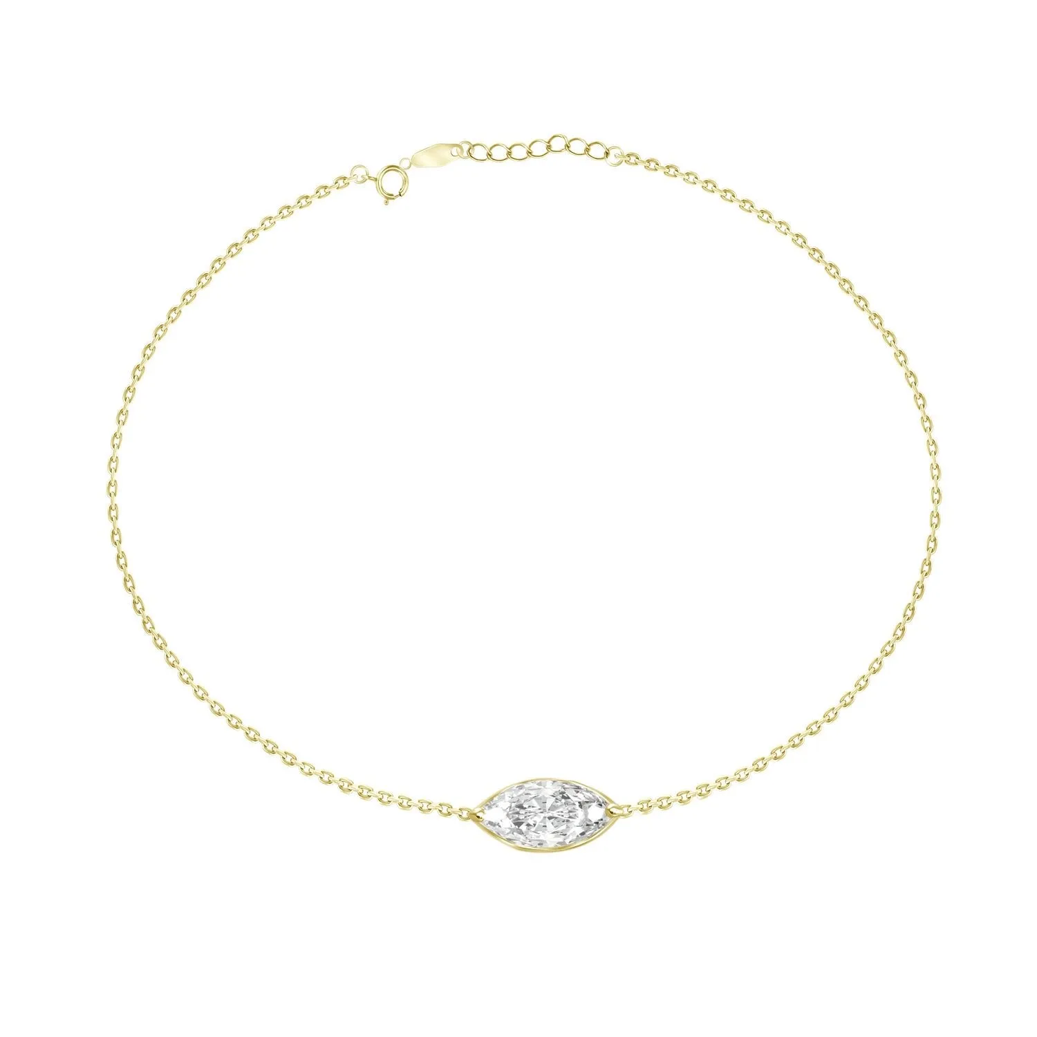 Statement Solitaire Diamond Chain Bracelet