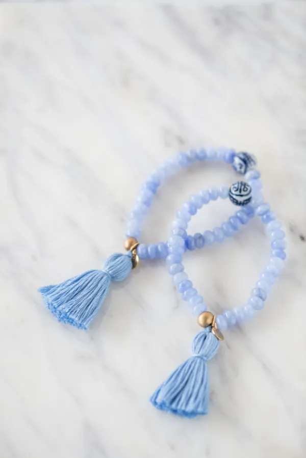 The Lowndes Tassel Bracelet in Blue