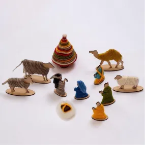 Unique Handmade Christmas Nativity Set in Wool from Palestine