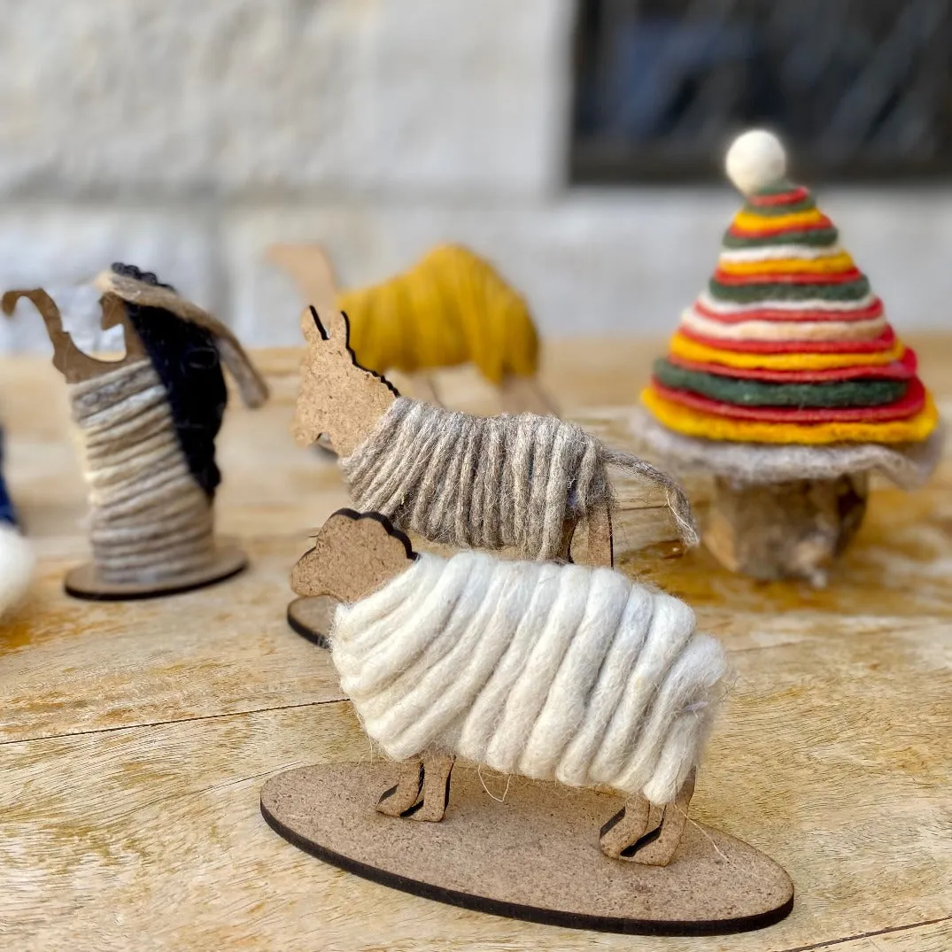 Unique Handmade Christmas Nativity Set in Wool from Palestine