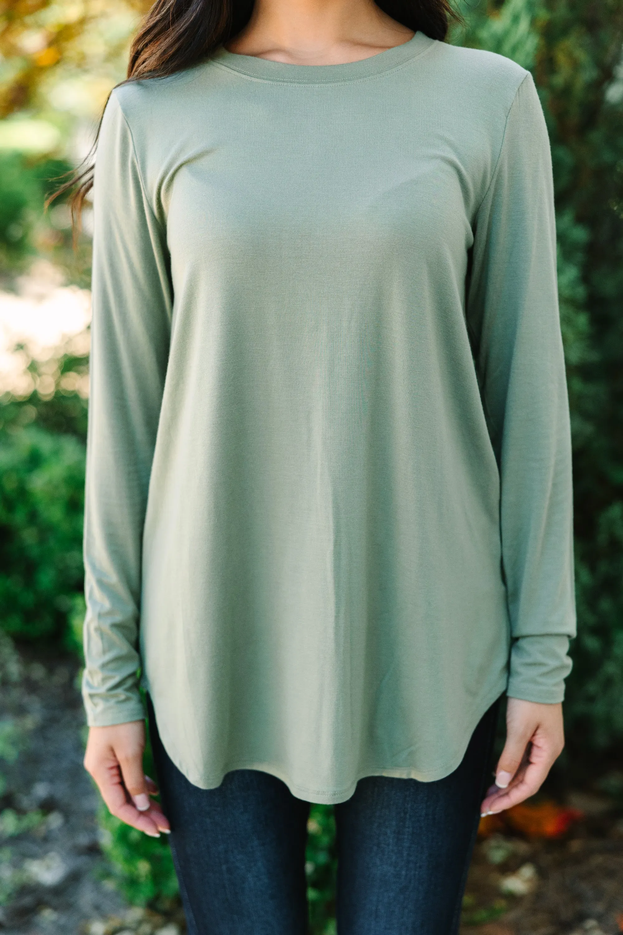 Won't Let You Down Olive Green Classic Top